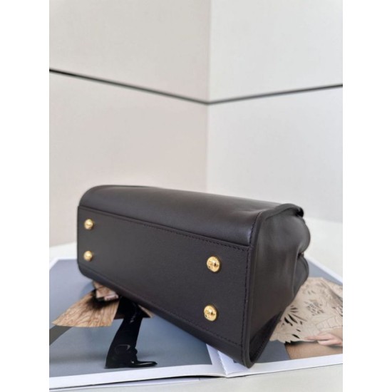 Borsa Fendi Mini Iconica Peekaboo Nero Replica originale di alta qualità Miglior Falso Borsa Fendi Mini Iconica Peekaboo Nero Economiche Premium