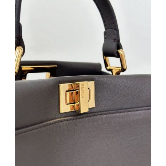 Borsa Fendi Mini Iconica Peekaboo Nero Replica originale di alta qualità Miglior Falso Borsa Fendi Mini Iconica Peekaboo Nero Economiche Premium