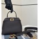 Borsa Fendi Mini Iconica Peekaboo Nero Replica originale di alta qualità Miglior Falso Borsa Fendi Mini Iconica Peekaboo Nero Economiche Premium
