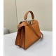 Migliore Repliche Fendi Peekaboo ISeeU Small Selleria Borsa con 556 impunture cucite a mano Marrone Economiche Outlet Online