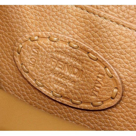 Migliore Repliche Fendi Peekaboo ISeeU Small Selleria Borsa con 556 impunture cucite a mano Marrone Economiche Outlet Online