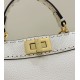 Miglior Falso Borsa Fendi Peekaboo ISeeU Piccola Selleria con 556 impunture cucite a mano Beige Economiche Premium