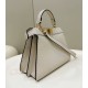 Miglior Falso Borsa Fendi Peekaboo ISeeU Piccola Selleria con 556 impunture cucite a mano Beige Economiche Premium