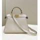 Miglior Falso Borsa Fendi Peekaboo ISeeU Piccola Selleria con 556 impunture cucite a mano Beige Economiche Premium