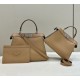 Miglior Falso Borsa Fendi Peekaboo ISeeU Piccola Selleria con 556 impunture cucite a mano Marrone Economiche Premium
