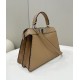Miglior Falso Borsa Fendi Peekaboo ISeeU Piccola Selleria con 556 impunture cucite a mano Marrone Economiche Premium