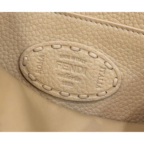 Miglior Falso Borsa Fendi Peekaboo ISeeU Piccola Selleria con 556 impunture cucite a mano Marrone Economiche Premium