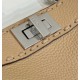 Miglior Falso Borsa Fendi Peekaboo ISeeU Piccola Selleria con 556 impunture cucite a mano Marrone Economiche Premium