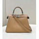 Miglior Falso Borsa Fendi Peekaboo ISeeU Piccola Selleria con 556 impunture cucite a mano Marrone Economiche Premium