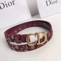 Replica perfetta Dior Saddle 20MM Cintura Dior Oblique Jacquard Bordeaux Imitazione Outlet Online