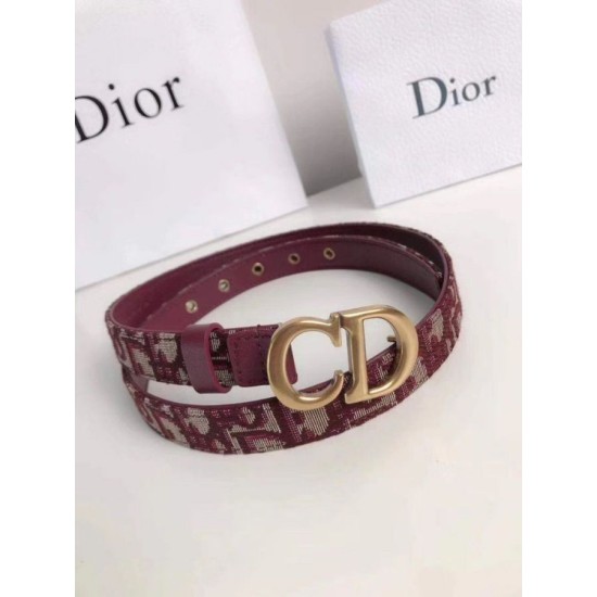 Replica perfetta Dior Saddle 20MM Cintura Dior Oblique Jacquard Bordeaux Imitazione Outlet Online