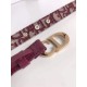 Replica perfetta Dior Saddle 20MM Cintura Dior Oblique Jacquard Bordeaux Imitazione Outlet Online