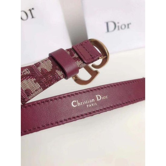 Replica perfetta Dior Saddle 20MM Cintura Dior Oblique Jacquard Bordeaux Imitazione Outlet Online