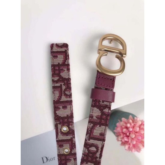 Replica perfetta Dior Saddle 20MM Cintura Dior Oblique Jacquard Bordeaux Imitazione Outlet Online