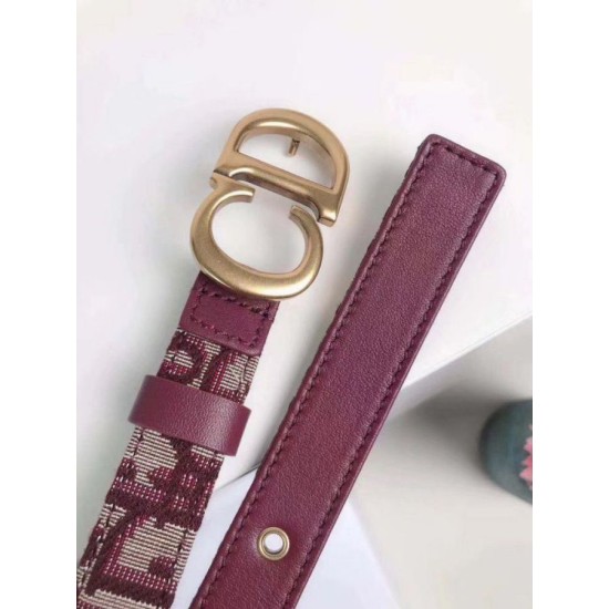 Replica perfetta Dior Saddle 20MM Cintura Dior Oblique Jacquard Bordeaux Imitazione Outlet Online