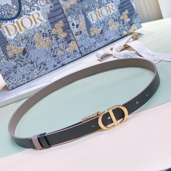 Miglior Falso Dior 30 Montaigne Reversible 20MM Cintura Grigio/Nero Economiche Premium
