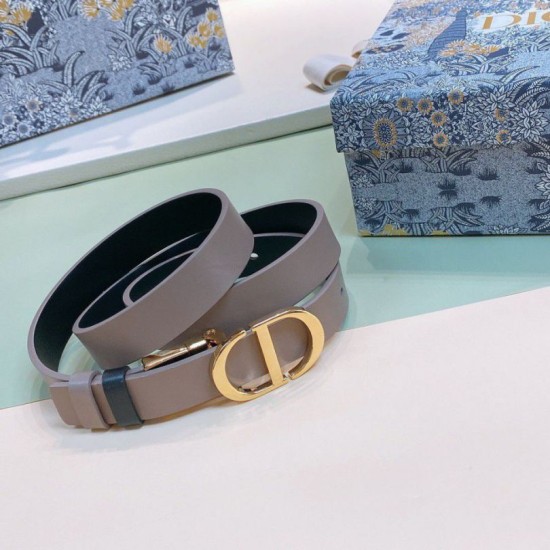 Miglior Falso Dior 30 Montaigne Reversible 20MM Cintura Grigio/Nero Economiche Premium