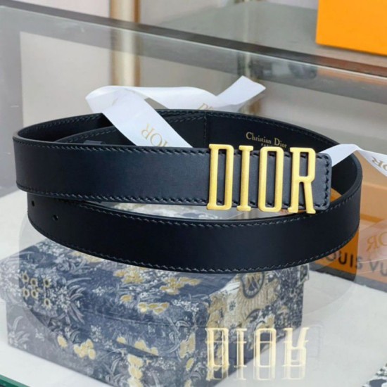 Perfette Qualità Repliche Dior D-Fence 30MM Cintura Nera Imitazione