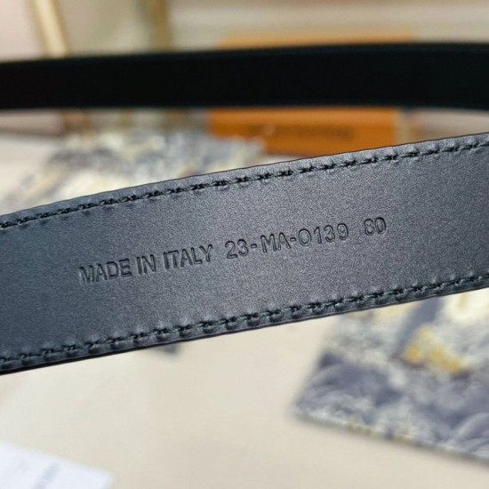 Perfette Qualità Repliche Dior D-Fence 30MM Cintura Nera Imitazione