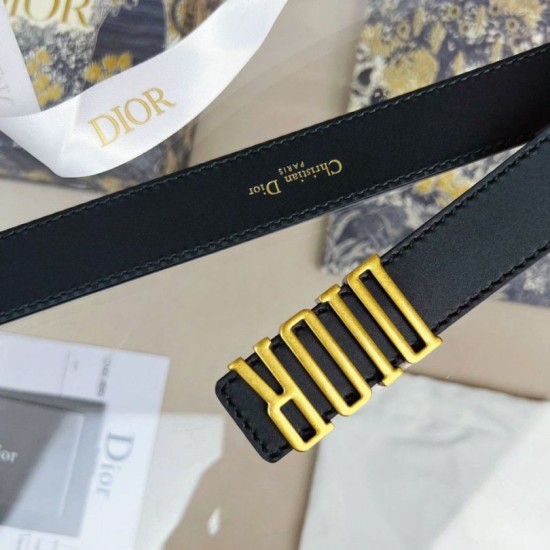Perfette Qualità Repliche Dior D-Fence 30MM Cintura Nera Imitazione