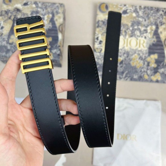 Perfette Qualità Repliche Dior D-Fence 30MM Cintura Nera Imitazione
