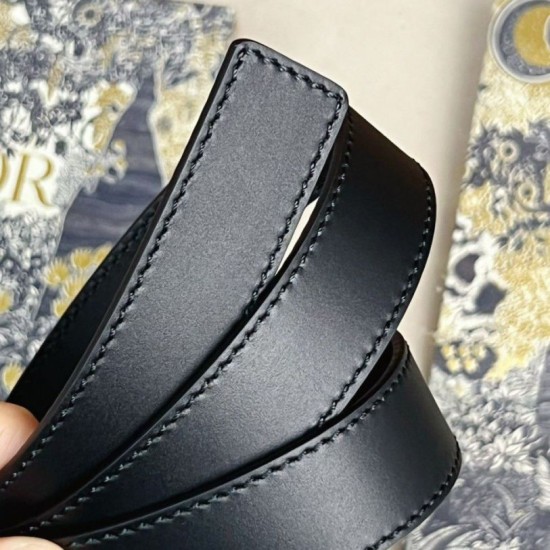 Perfette Qualità Repliche Dior D-Fence 30MM Cintura Nera Imitazione