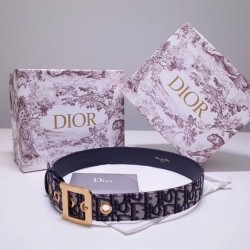 Replica perfetta Dior Diorquake 35MM Cintura Obliquo Blu Imitazione Outlet Online