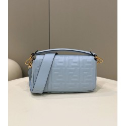 Miglior Falso Borsa baguette media Fendi FF Nappa blu Economiche Premium
