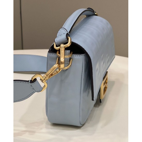 Miglior Falso Borsa baguette media Fendi FF Nappa blu Economiche Premium
