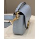 Miglior Falso Borsa baguette media Fendi FF Nappa blu Economiche Premium