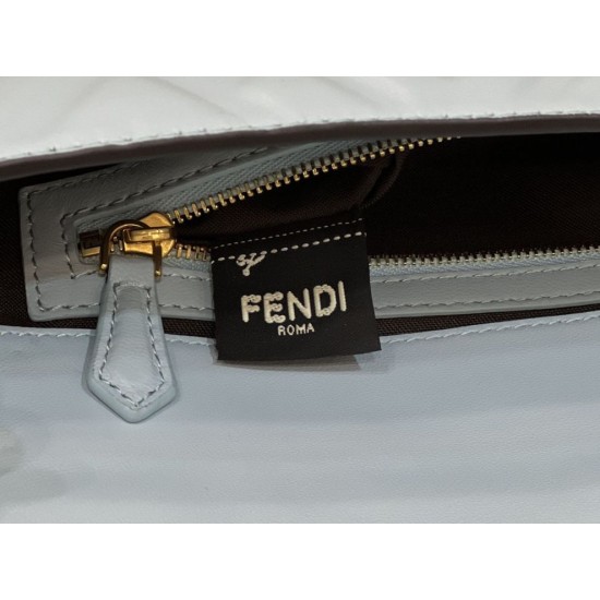 Miglior Falso Borsa baguette media Fendi FF Nappa blu Economiche Premium