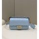 Miglior Falso Borsa baguette media Fendi FF Nappa blu Economiche Premium