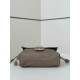 Replica perfetta Borsa baguette media Fendi Mamma Nappa grigio Imitazione Outlet Online