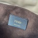 Replica perfetta Borsa baguette media Fendi Mamma Nappa grigio Imitazione Outlet Online