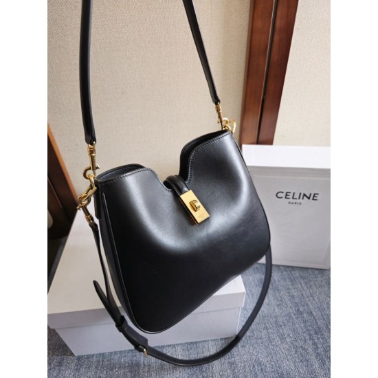 Migliore Repliche Borsa morbida Celine piccola/media Camille 16 nera Economiche Outlet Online