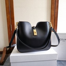 Migliore Repliche Borsa morbida Celine piccola/media Camille 16 nera Economiche Outlet Online