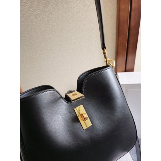 Migliore Repliche Borsa morbida Celine piccola/media Camille 16 nera Economiche Outlet Online