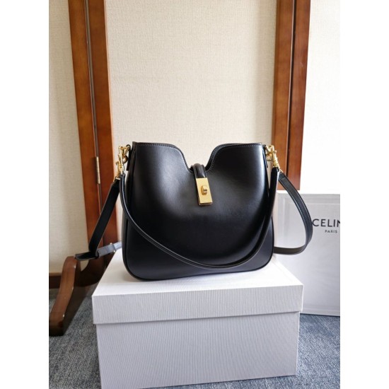 Migliore Repliche Borsa morbida Celine piccola/media Camille 16 nera Economiche Outlet Online