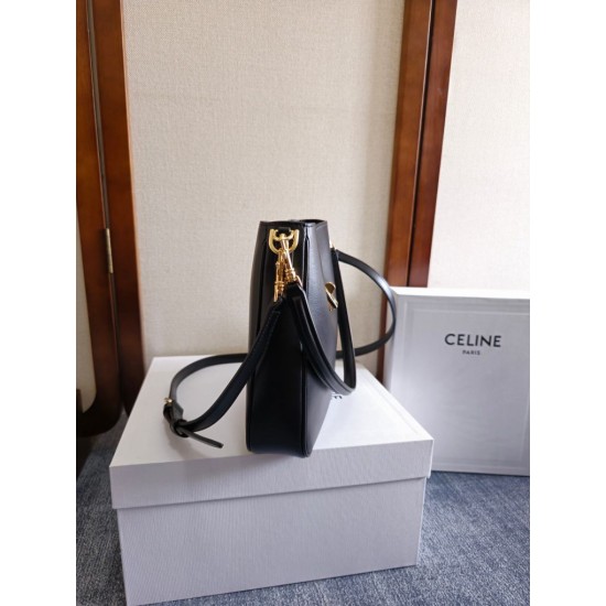 Migliore Repliche Borsa morbida Celine piccola/media Camille 16 nera Economiche Outlet Online