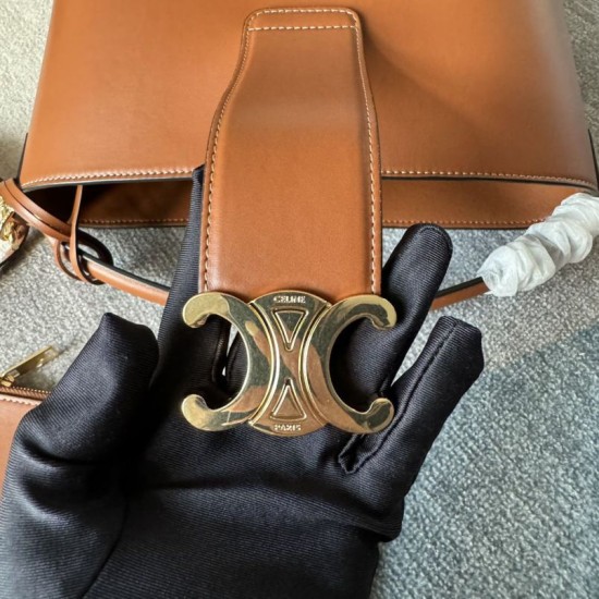 Borsa a secchiello piccola/media Celine Louise Tan Pelle di vitello liscia Replica originale di alta qualità Migliore Repliche Borsa a secchiello piccola/media Celine Louise Tan Pelle di vitello liscia Economiche Outlet Online