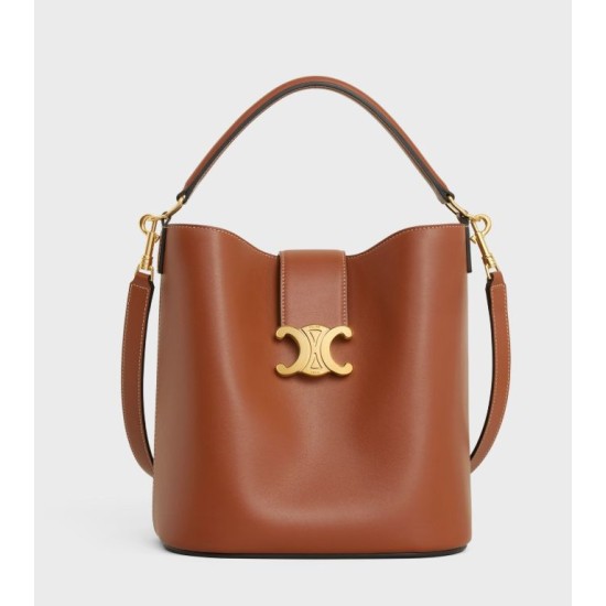 Borsa a secchiello piccola/media Celine Louise Tan Pelle di vitello liscia Replica originale di alta qualità Migliore Repliche Borsa a secchiello piccola/media Celine Louise Tan Pelle di vitello liscia Economiche Outlet Online