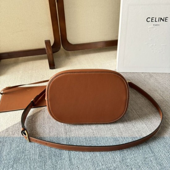 Borsa a secchiello piccola/media Celine Louise Tan Pelle di vitello liscia Replica originale di alta qualità Migliore Repliche Borsa a secchiello piccola/media Celine Louise Tan Pelle di vitello liscia Economiche Outlet Online