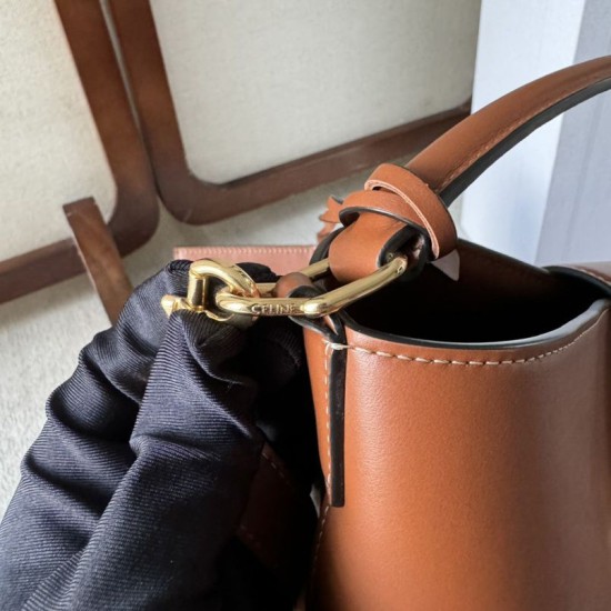 Borsa a secchiello piccola/media Celine Louise Tan Pelle di vitello liscia Replica originale di alta qualità Migliore Repliche Borsa a secchiello piccola/media Celine Louise Tan Pelle di vitello liscia Economiche Outlet Online