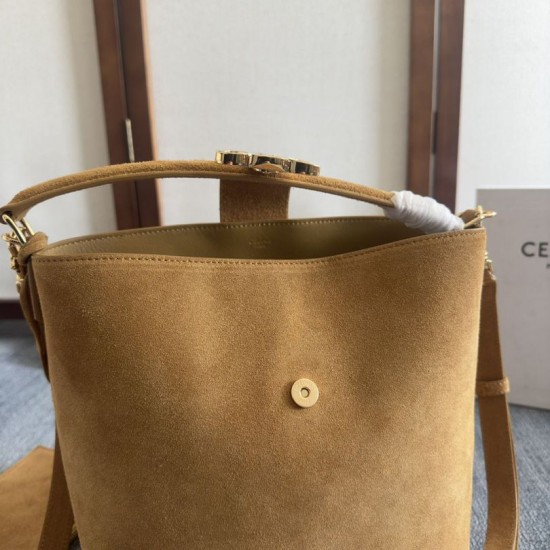 Perfette Qualità Repliche Celine Medium Louise Bag Suede Calfskin Fawn Imitazione
