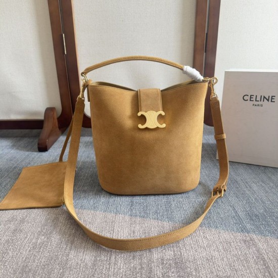 Perfette Qualità Repliche Celine Medium Louise Bag Suede Calfskin Fawn Imitazione