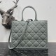 Perfette Qualità Repliche Dior Book Tote Bag Media con Tracolla Macrocannage Grigio Imitazione