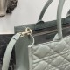 Perfette Qualità Repliche Dior Book Tote Bag Media con Tracolla Macrocannage Grigio Imitazione