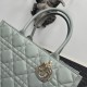 Perfette Qualità Repliche Dior Book Tote Bag Media con Tracolla Macrocannage Grigio Imitazione