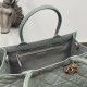 Perfette Qualità Repliche Dior Book Tote Bag Media con Tracolla Macrocannage Grigio Imitazione