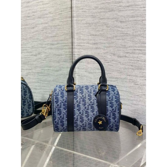 Replica perfetta Borsa Dior Groove 20 Denim blu Dior Oblique Jacquard Imitazione Outlet Online